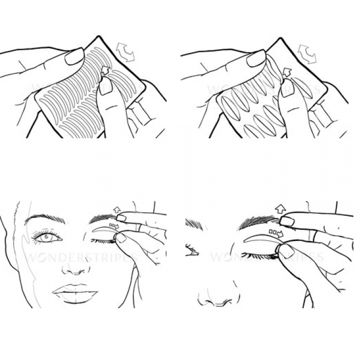 Wonderstripes - Das erste Augenlid-Lifting Tape Pflaster (L) - 60 Stk.