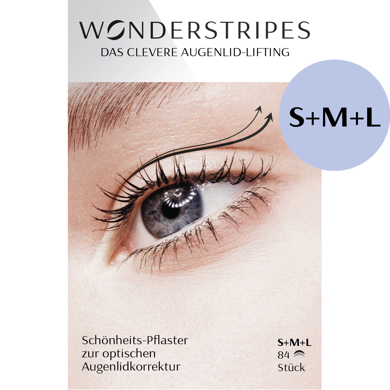 (S+M+L) Wonderstripes - Das erste Augenlid-Lifting Tape Pflaster